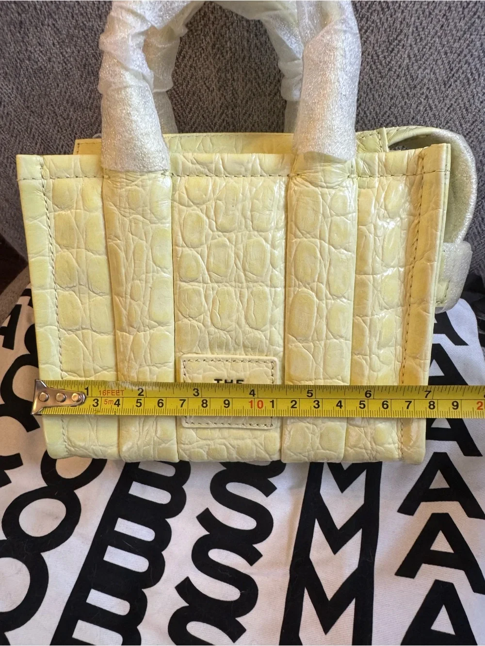 Marc Jacobs Croc-Embossed Mini Tote in Tender Yellow - Picture 6 of 7
